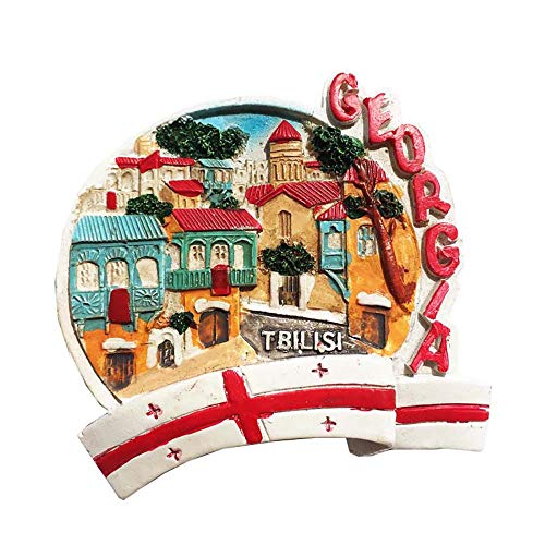 Tbilisi Georgia 3D-Flagge, Souvenir, Kühlschrankmagnet, Geschenk, handgefertigt, Heim- und Küchendekoration, georgische Kühlschrankmagnet-Kollektion von Wedare Magnet Souvenir