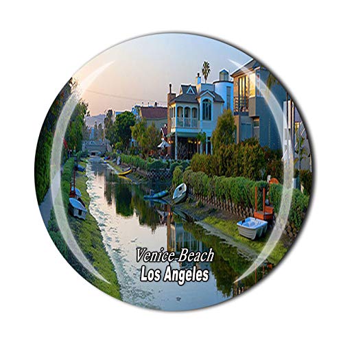 Venice Beach 3D Los Angeles USA Amerika Kühlschrank Magnet Souvenir Kristall Glas Magnet Tourist Reise Souvenir Sammlung Geschenk Magnetaufkleber Home Küche Dekoration von Wedare Magnet Souvenir