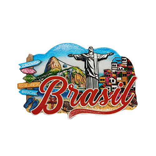 Wedare Magnet Souvenir Brasilien 3D Landmark Kühlschrankmagnet Harz Reise Souvenirs, handgemachte Home & Küche Dekoration Brasilien Kühlschrankmagnet Sammlung von Wedare Magnet Souvenir