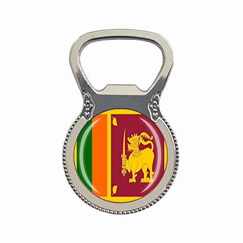 Kühlschrankmagnet mit Sri Lanka-Flagge, Bierflaschenöffner, Kühlschrankmagnet, Metall, Glas, Kristall, Reisesouvenir, Geschenk, Heimdekoration von Wedare Souvenir