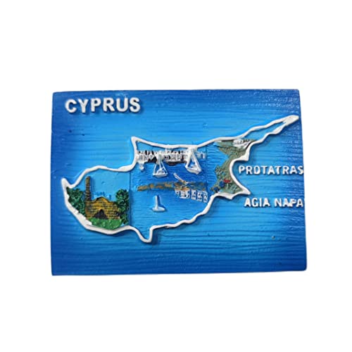 3D-Kühlschrankmagnet, Zypern, handgefertigt, Kunstharz, für Zypern, für Zuhause und Küche, Dekoration von Wedarego