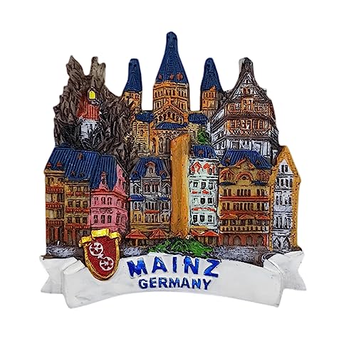 3D Mainz Deutschland Kühlschrankmagnet, Souvenir, Geschenk, Harz, handgefertigt, Mainz Kühlschrankmagnet, Heim- und Küchendekorationskollektion von Wedarego