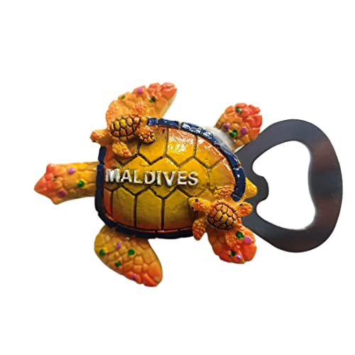 3D Malediven Schildkröte Kühlschrankmagnet Bieröffner Souvenir Geschenk, Kunstharz Handmade Malediven Kühlschrank Magnet Home & Kitchen Dekoration Flaschenöffner von Wedarego