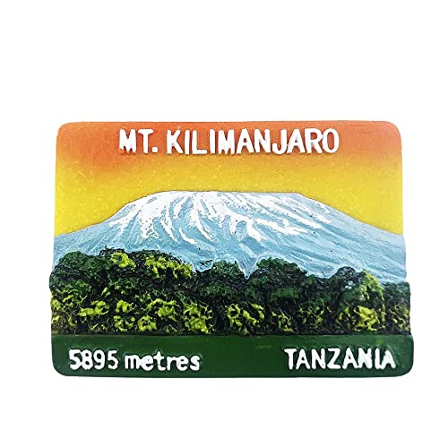 3D Mt. Kilimanjaro Tansania Kühlschrankmagnet Souvenir Geschenk, Harz, handgefertigt, Tansania-Kühlschrankmagnet, Heim- und Küchendekorationssammlung von Wedarego