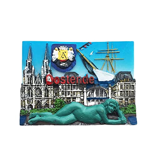 3D Ostend Belgien Kühlschrankmagnet Souvenir Geschenk, Harz handgefertigt Ostend Kühlschrankmagnet Home & Kitchen Decoration Collection von Wedarego