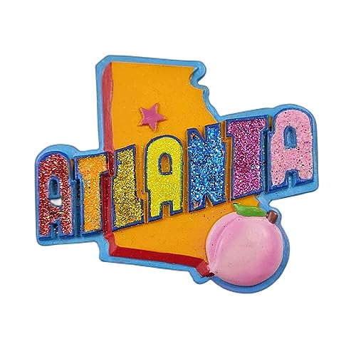 3D USA Atlanta Letters Kühlschrankmagnet Souvenir Geschenk, Kunstharz, handgefertigt, Atlanta Kühlschrankmagnet, Heim- und Küchendekorationskollektion von Wedarego