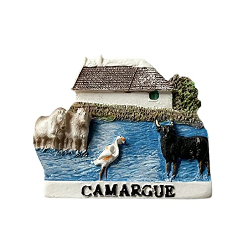 Camargue Frankreich 3D-Kühlschrankmagnet, Souvenir-Geschenk, Kunstharz, handgefertigt, Camargue-Kühlschrankmagnet, für Zuhause und Küche von Wedarego