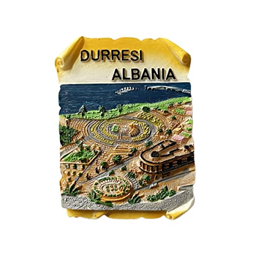 Durresi Albanien 3D-Kühlschrankmagnet, Souvenir-Geschenk, Kunstharz, handgefertigt, Durresi-Kühlschrankmagnet, Heim- und Küchendekoration, Kollektion von Wedarego