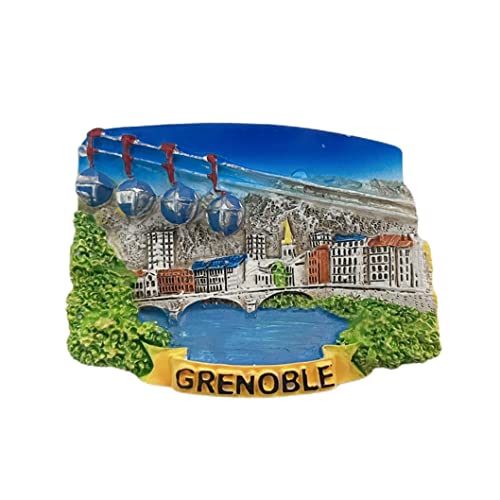 Grenoble France 3D-Kühlschrankmagnet, Souvenir-Geschenk, Kunstharz, handgefertigt, Grenoble-Kühlschrankmagnet, für Zuhause und Küche, Dekoration von Wedarego