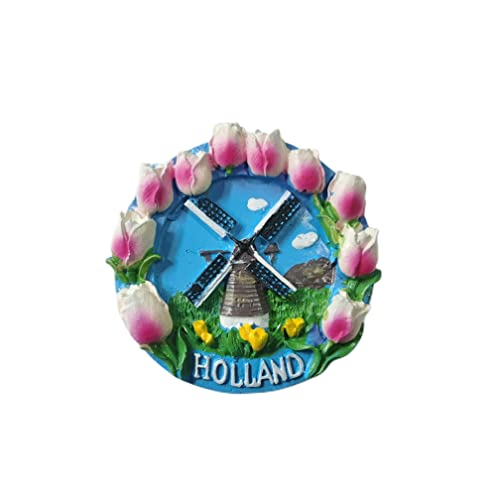 Holland 3D Windmühle Blumen Kühlschrank Magnet Souvenir Geschenk, Kunstharz Handmade Holland Kühlschrank Magnet Home & Kitchen Dekoration Collection von Wedarego