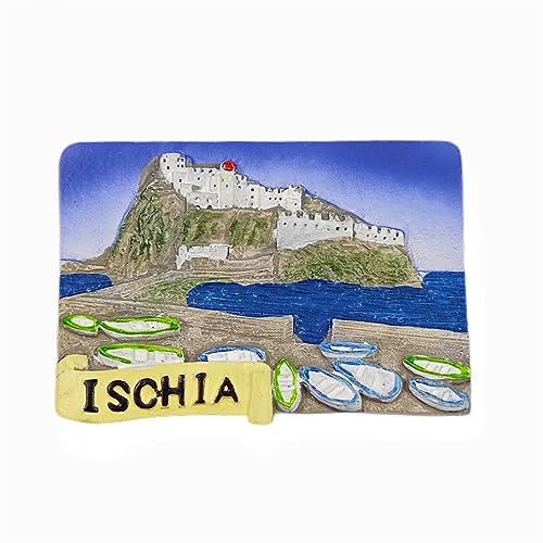 Ischia Italy 3D-Kühlschrankmagnet, Souvenir, Geschenk, Kunstharz, handgefertigt, Ischia-Kühlschrankmagnet, Heim- und Küchendekorationskollektion von Wedarego