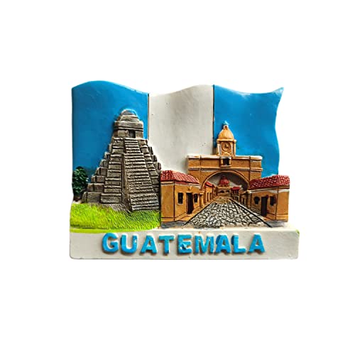 Kühlschrankmagnet, 3D-Guatemala-Flagge, Souvenir-Geschenk, Kunstharz, handgefertigt, Guatemala-Kühlschrankmagnet, für Zuhause und Küche, Dekoration von Wedarego