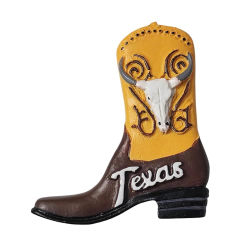 Wedarego Kühlschrankmagnet, Motiv: USA Texas, 3D-Stiefel, Souvenir, Geschenk, handgefertigt, Texas, Kühlschrankmagnet, Dekoration für Zuhause und Küche von Wedarego