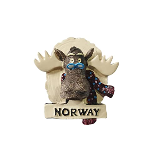 Kühlschrankmagnet, Norwegen, 3D-Elch, Souvenir-Geschenk, Kunstharz, handgefertigt, für Zuhause und Küche, Dekoration von Wedarego
