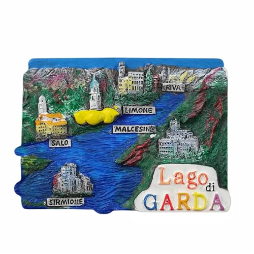 Wedarego Lago Di Garda 3D-Kühlschrankmagnet, Souvenir, Geschenk, Kunstharz, handgefertigt, Italien, Kühlschrankmagnet, Heim- und Küchendekorationskollektion von Wedarego