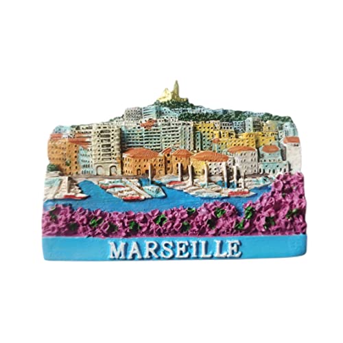 Marseille France 3D-Kühlschrankmagnet, Souvenir, handgefertigt, Kunstharz, für Zuhause und Küche, Dekoration von Wedarego