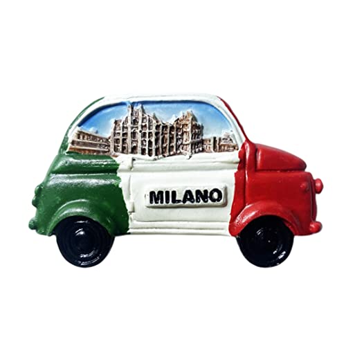 Milan Italien 3D-Kühlschrankmagnet, Auto-Form, Souvenir-Geschenk, Kunstharz, handgefertigt, für Zuhause und Küche von Wedarego