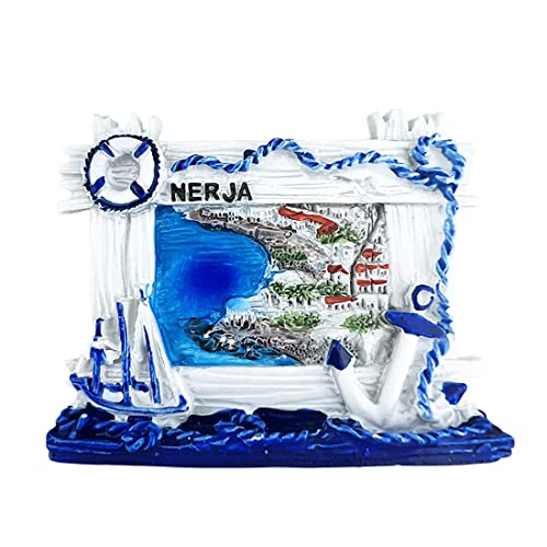 Nerja Spanien 3D-Kühlschrankmagnet, Souvenir-Geschenk, Kunstharz, handgefertigt, Nerja-Kühlschrankmagnet, Heim- und Küchendekoration, Kollektion von Wedarego