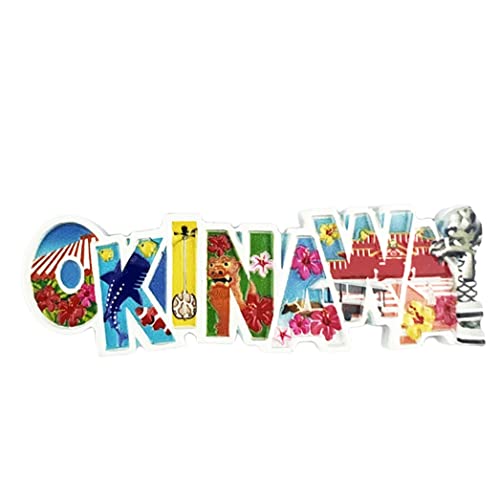 Okinawa Japan 3D-Buchstaben Kühlschrankmagnet, Souvenir-Geschenk, Kunstharz, handgefertigt, Okinawa Kühlschrankmagnet, Heim- und Küche, Dekoration von Wedarego