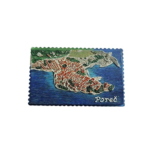 Porec Croatia 3D-Kühlschrankmagnet, Souvenir, Geschenk, Harz, handgefertigt, Porec Kühlschrankmagnet, Heim- und Küchendekoration, Kollektion von Wedarego