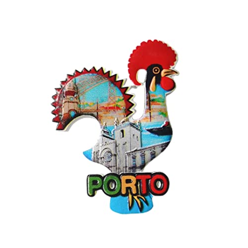 Porto Portugal 3D Hahn Kühlschrankmagnet Souvenir Geschenk, Kunstharz, handgefertigt, Porto Kühlschrankmagnet, Heim & Küche Dekoration Kollektion von Wedarego