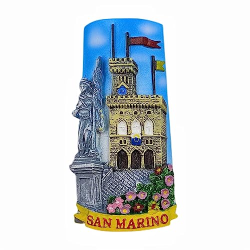 San Marino 3D-Kühlschrankmagnet, Souvenir, Geschenk, Kunstharz, handgefertigt, San Marino-Kühlschrankmagnet, Heim- und Küchendekorationskollektion von Wedarego