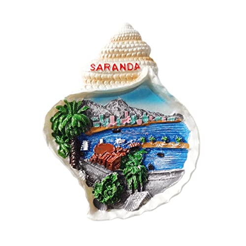 Saranda Albania 3D-Kühlschrankmagnet, Souvenir-Geschenk, Kunstharz, handgefertigt, Saranda-Kühlschrankmagnet, Heim- und Küchendekoration, Kollektion von Wedarego