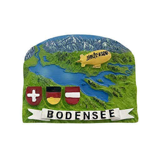 Schweiz Deutschland Österreich 3D Bodensee Kühlschrankmagnet Souvenir Geschenk, Kunstharz handgefertigt Bodensee Kühlschrankmagnet Home & Kitchen Dekoration Kollektion von Wedarego