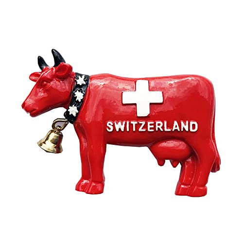 Schweizer 3D-Kühlschrankmagnet Kuh, Souvenir, Geschenk, Kunstharz, handgefertigt, schweizer Kühlschrankmagnet, Heim- und Küchendekorationskollektion von Wedarego