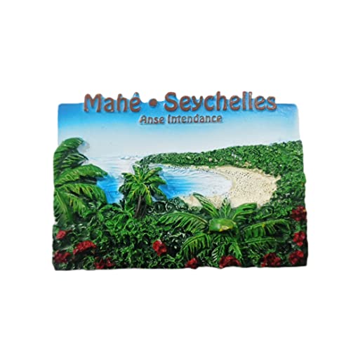 Seychelles Mahe 3D-Kühlschrankmagnet, Souvenir-Geschenk, Kunstharz, handgefertigt, Seychellen-Kühlschrankmagnet, Heim- und Küchendekoration, Kollektion von Wedarego