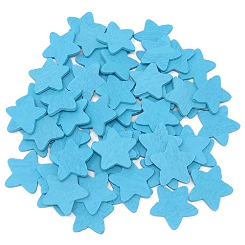 Blau 18 mm Sterne Holz Shabby Chic Craft Scrapbook Vintage Wood Star, holz, blau, 18 mm von Wedding Touches