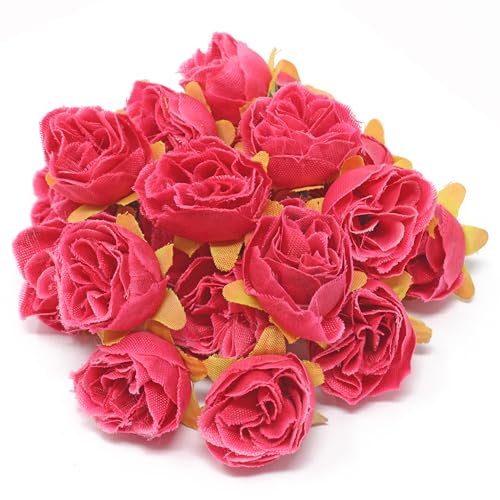 Dekorative künstliche Blumen aus Kunstseide, Mini-Rosen, Hellrosa., Textil, rose, 25-30mm von Wedding Touches