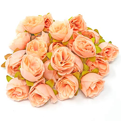 Dekorative künstliche Blumen aus Kunstseide, weinrote Mini-Rosen, Textil, rose, 25-30mm von Wedding Touches