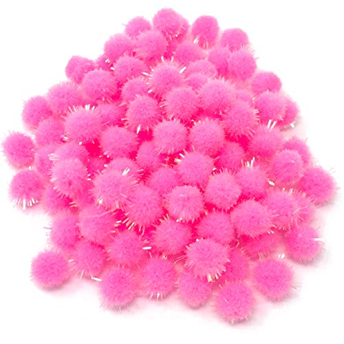 Mini-Pompons, glitzernd, klein, flauschig, 10 mm, Rosa, 1000 Stück von Wedding Touches