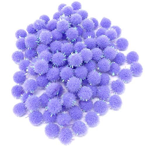 Mini-Pompons, klein, flauschig, 10 mm, Lila, 100 Stück von Wedding Touches