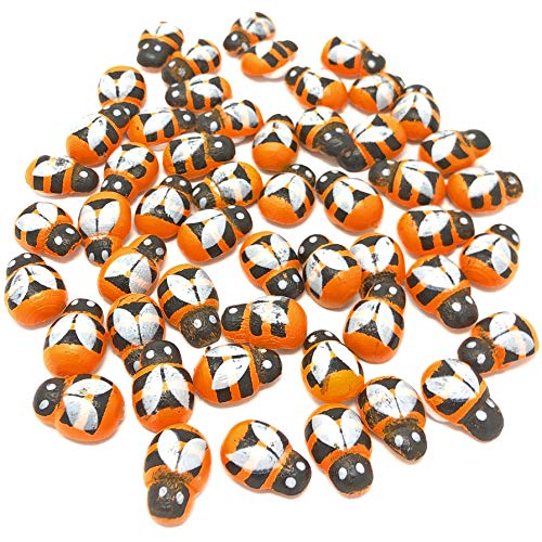 Selbstklebende Mini-Bienen, 9 x 12 mm, Orange, 100 Stück von Wedding Touches