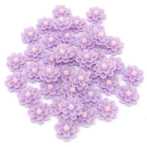 Wedding Touches 40 x lila 13 mm Blumen Shabby Chic Harz Flatback Craft Verzierungen von Wedding Touches