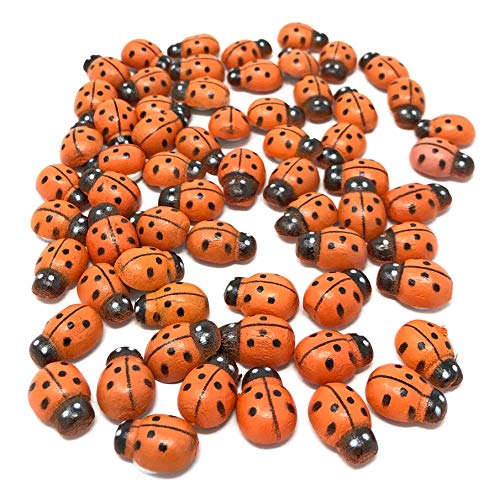 Wedding Touches Orange Mini, 9 x 12 mm ladybirds selbstklebend Holz-Ladybug mit Holz, Orange, 9x12mm von Wedding Touches