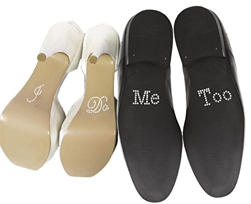 Schuhsticker-Set mit englischsprachiger Aufschrift „I Do“ und „Me Too“ aus Strass, für Hochzeitsschuhe, Aufkleber, Silber von Wedding Touches