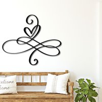 Infinity Herz Metall Design | Symbol Wand Kunst Love Infinity-Zeichen Mit Verflochten Zeichen Hochzeitsgeschenk von WeddingFavorsandDeco