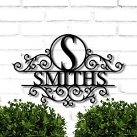Metall Namensschild, Metallschilder Personalisiert, Nachnameschild Metall, Familienname Metallschild, Benutzerdefiniertes Metallschild Für Draußen von WeddingFavorsandDeco