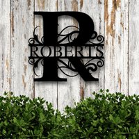 Nachname Metallschild, Familiennamenschild, Personalisiertes Metallwand-Dekor, Einweihungsgeschenk, Willkommensschild Für Veranda von WeddingFavorsandDeco