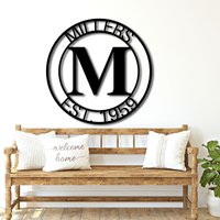 Personalisierter Familienname Metallschild | Haus Wärmendes Geschenk Türbügel Metall Monogramm Schild Hochzeitsgeschenk Für Neues Zuhause von WeddingFavorsandDeco