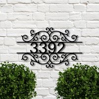 Personalisierte Schriftrolle Hausnummern Metall Zeichen, Adresse Hausnummer Housewarming Geschenk, Zeichen von WeddingFavorsandDeco