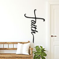 Wand Kreuz Dekor | Metall Glaube Wandschild Taufgeschenk Kommunion Geschenk House Warming Für Neues Zuhause Zeichen von WeddingFavorsandDeco