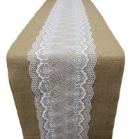 Burlap Tischläufer Mit Weißer Spitze, Bauernhaus Dekoration, Jute Hochzeit, Scheunenhochzeit, Rustikale Tischdeko Burlap Tischläufer Mit Weißer Spitze, Bauernhaus Dekoration, Jute Hochzeit, Scheunenhochzeit, Rustikale Tischdeko von WeddingTableRunners