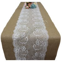 Sackleinen Läufer Mit Spitze, Tischläufer, Und Spitzen Tischläufer Für Rustikale Chic Hochzeit von WeddingTableRunners