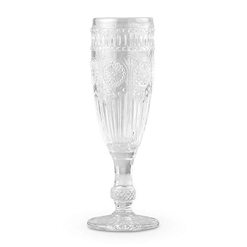 WEDDINGSTAR Champagnerflöte im Vintage-Stil, gepresstes Glas, 170 ml, transparent von Weddingstar