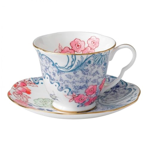 Wedgwood Tasse & Untertasse 0,2l - blau-pink von Wedgwood