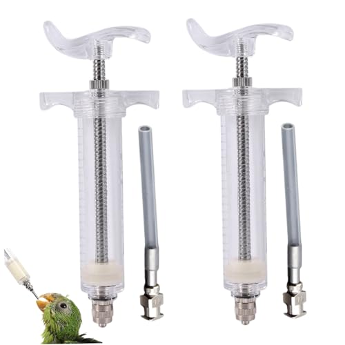 2pcs Babyvogel -Fütterungsspritze, 50 ml Plastikvogel -Fütterungsspritze mit gekrümmten Röhrchen, die für Haustier kranker Papageimilch oder Medizin verwendet Werden von Wedhapy